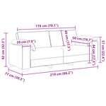 Canapé 2 pièces vidaXL avec coussins en tissu gris clair
