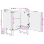 vidaXL Table de chevet 40x34x46 cm bois de manguier massif brut