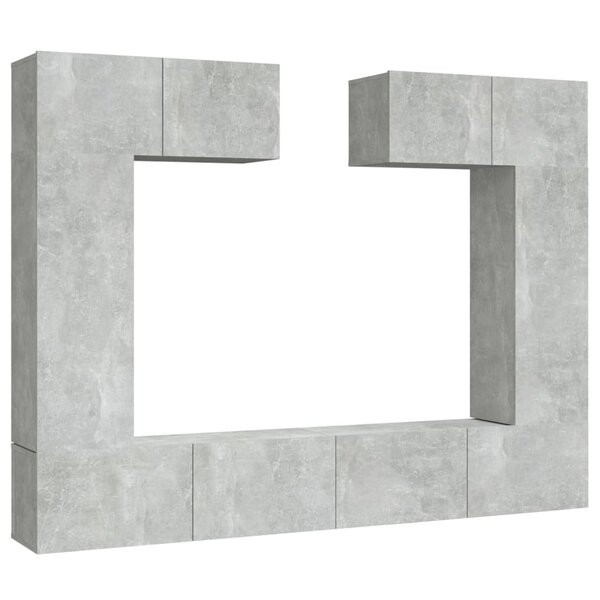 vidaXL Ensemble de meubles TV 6 Pièces Gris béton Bois d'ingénierie