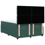 vidaXL Sommier à lattes de lit et matelas Vert foncé 140x200cm Velours