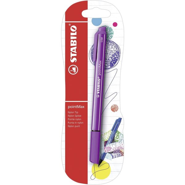 Blister de 1 stylo-feutre stabilo pointmax - llilas stabilo