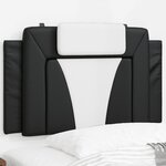 vidaXL Coussin de tête de lit noir et blanc 80 cm similicuir