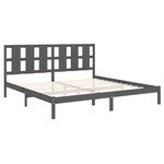 vidaXL Cadre de lit Gris Bois de pin massif 200x200 cm