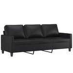 vidaXL Ensemble de canapés 4 Pièces avec coussins Noir Similicuir