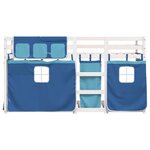 vidaXL Lit superposé avec rideaux bleu 90x200 cm bois pin massif