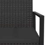 vidaXL Banc de jardin avec coussins noir 106 cm résine tressée