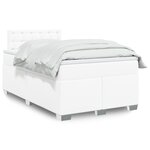 vidaXL Sommier à lattes de lit avec matelas Blanc 120x200cm Similicuir