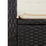 vidaXL Ensemble à manger de jardin avec coussins 3 Pièces Noir