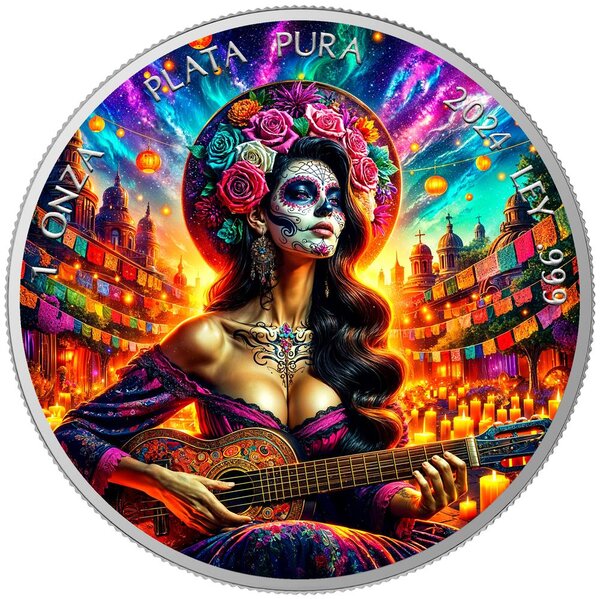 Pièce de monnaie en Argent g 31.1 (1 oz) Millésime 2024 DIA DE LOS MUERTOS