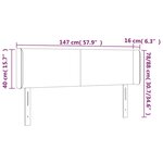 vidaXL Tête de lit avec oreilles Noir 147x16x78/88 cm Tissu