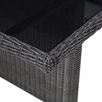 vidaXL Table à manger Noir 200x100x74 cm Verre et résine tressée