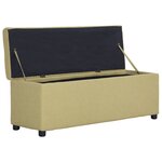 vidaXL Banc avec compartiment de rangement 116 cm Vert Polyester