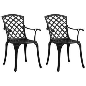 vidaXL Chaises de jardin lot de 2 Aluminium coulé Noir