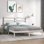 vidaXL Cadre de lit Blanc Bois de pin massif 160x200 cm