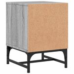 vidaXL Table de chevet avec porte en verre sonoma gris 35x37x50 cm