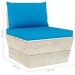 vidaXL Canapé palette à 4 places de jardin avec coussins Bois d'épicéa