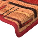 vidaXL Tapis d'escalier autocollants 15 Pièces Rouge 65x21x4 cm