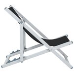 vidaXL Chaises de plage pliantes lot de 2 noir aluminium et textilène