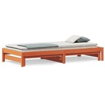 vidaXL Lit de jour avec lit gigogne cire marron 90x190 cm pin massif