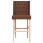 vidaXL Chaises de bar lot de 2 bois massif d'hévéa et tissu