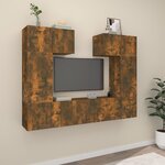 vidaXL Ensemble de meubles TV 6 Pièces Chêne fumé Bois d'ingénierie