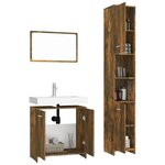 vidaXL Ensemble de meubles de salle de bain 3 Pièces Chêne fumé