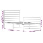 vidaXL Cadre de lit métal avec tête de lit/pied de lit blanc 107x203cm