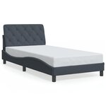 vidaXL Cadre de lit avec lumières LED gris foncé 100x200 cm velours