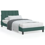 vidaXL Cadre de lit avec lumières LED vert foncé 100x200 cm velours