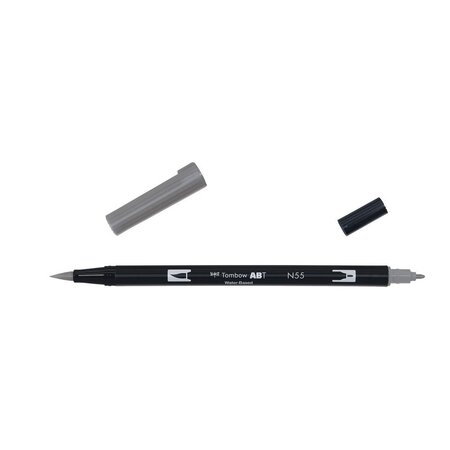 Feutre dessin double pointe abt dual brush pen n55 gris froid 7 x 6 tombow