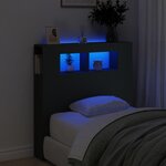 vidaXL Tête de lit à LED noir 100x18 5x103 5 cm bois d'ingénierie