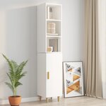vidaXL Armoire murale Blanc brillant 34 5x32 5x90 cm Bois d'ingénierie
