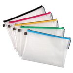 Pochette À Fermeture Éclair En Plastique Souple - Couleurs Assorties - X 10 - Exacompta
