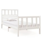 vidaXL Cadre de lit Blanc 75x190 cm Petit simple Bois massif