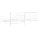 vidaXL Cadre de lit métal avec tête de lit/pied de lit blanc 193x203cm