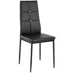 Lot de 6 chaises siège de salon cuisine salle à manger design élégant avec brillant noir 08_0000170