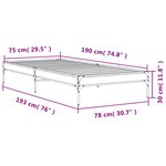 vidaXL Cadre de lit sans matelas chêne sonoma 75x190 cm