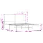 vidaXL Cadre de lit en métal avec tête de lit chêne sonoma 137x190 cm