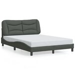 vidaXL Cadre de lit avec lumières LED gris foncé 120x200 cm tissu