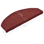 vidaXL Tapis de marches d'escalier 15 Pièces Rouge 65x24x4 cm