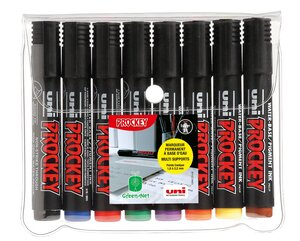 Etui de 8 marqueurs PROCKEY PM122/8 permanents Pte conique moy. 1,8 - 2,2mm Assorti x 6 PROCKEY