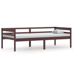 vidaXL Cadre de lit Marron foncé Bois de pin massif 90x200 cm