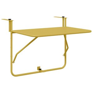vidaXL Table Suspendue de Balcon Doré 60 x 39 x 65 cm Acier