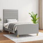 vidaXL Cadre de lit avec tête de lit Gris clair 100x200 cm Tissu