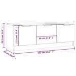 vidaXL Meuble TV Noir 102x35x36 5 cm Bois d'ingénierie
