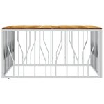 vidaXL Table basse argenté acier inoxydable et bois massif d'acacia