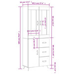 vidaXL Buffet haut Sonoma gris 69 5x34x180 cm Bois d'ingénierie