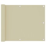 vidaXL Écran de balcon Crème 75x300 cm Tissu Oxford