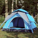 vidaXL Tente de camping à dôme 3 personnes bleu libération rapide