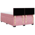 vidaXL Sommier à lattes de lit et matelas rose foncé 140x200cm velours